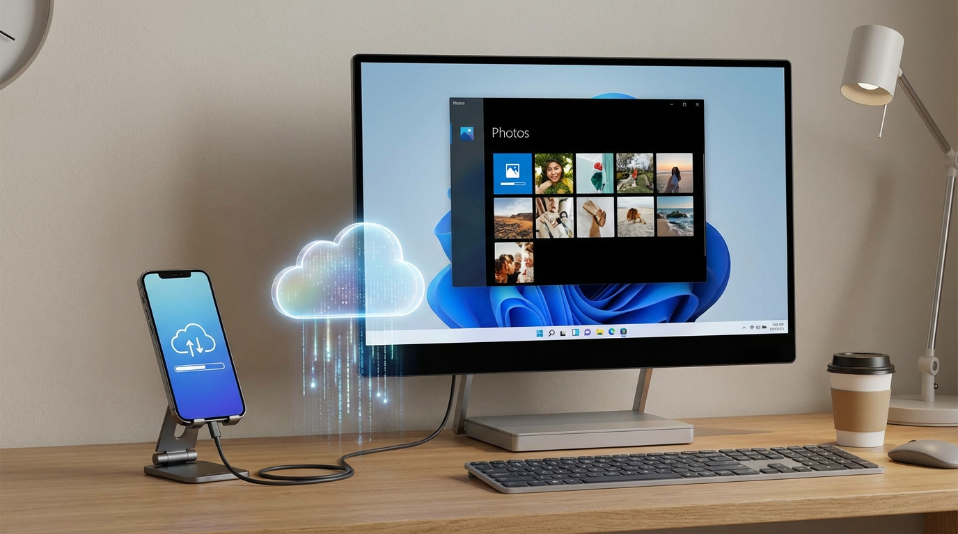 If you want the simplest setup, start with Microsoft Phone Link (Android) or iCloud Photos (iPhone)—but know what you’re getting